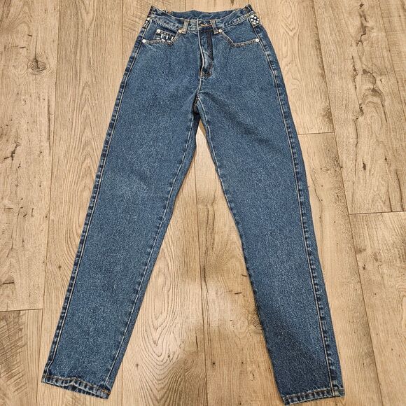 Vintage I. B. Diffussion Blue Jeans Stud Embellishments Woman Size 4 - Picture 1 of 9